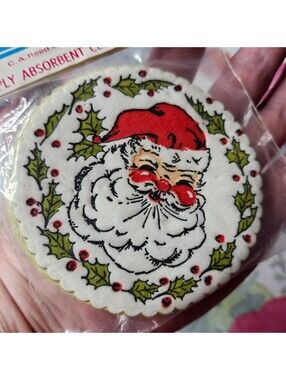 Vintage C.A. Reed Santa Christmas Coasters 10 Pack NOS Cellulose